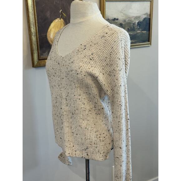 Kaisley Waffle Knit Neutral Speckled Sweater Top Women's Small - Picture 6 of 10